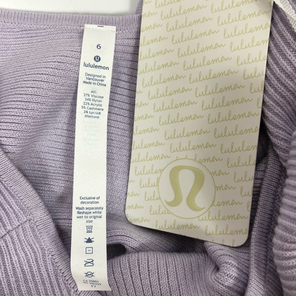 NWT Lululemon Wrap It Back Sweater Lilac Lavender - Picture 6 of 8
